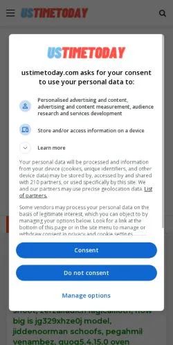 Anteprima del sito USTimeToday, media di Stati Uniti per articoli sponsorizzati