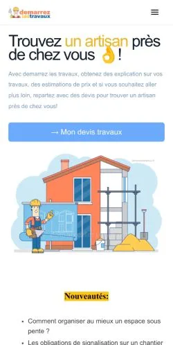 Anteprima del sito Demarrez Les Travaux, media di Francia per articoli sponsorizzati