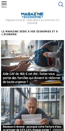 Vista previa del sitio Magazine Economie, medio de Francia para artículos patrocinados