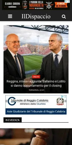 Vista previa del sitio IlDispaccio, medio de Italia para artículos patrocinados