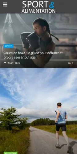 Anteprima del sito Sport et Alimentation, media di Francia per articoli sponsorizzati