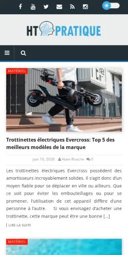 Vista previa del sitio HT Pratique, medio de Francia para artículos patrocinados