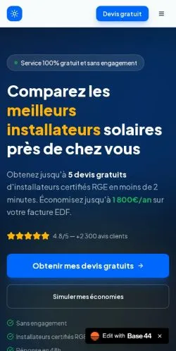 Pré-visualização do site SolarisCompare, meio de França para artigos patrocinados