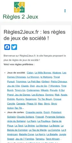 Anteprima del sito Regles2Jeux, media di Francia per articoli sponsorizzati