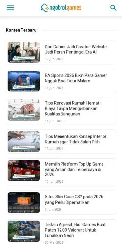 スポンサード記事向けのインドネシアメディア、Ngobrol Gamesのサイトプレビュー