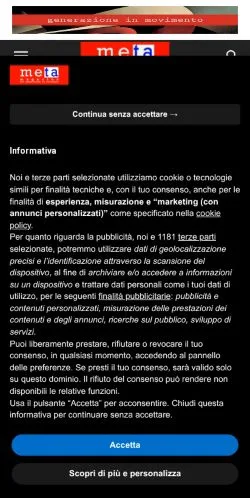 Anteprima del sito Meta Magazine, media di Italia per articoli sponsorizzati