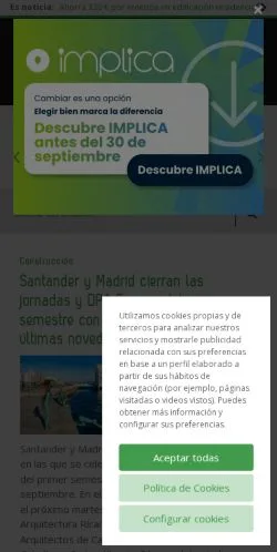 Anteprima del sito InfoConstrucción, media di Spagna per articoli sponsorizzati