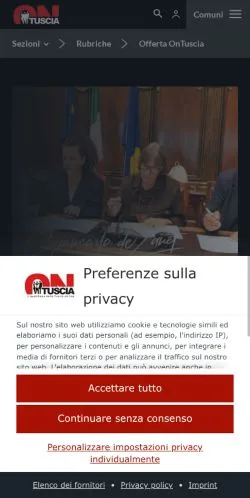 Anteprima del sito Ontuscia, media di Italia per articoli sponsorizzati