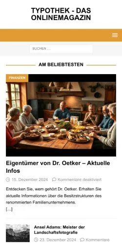 Aperçu du site Typothek, média de Allemagne pour articles sponsorisés
