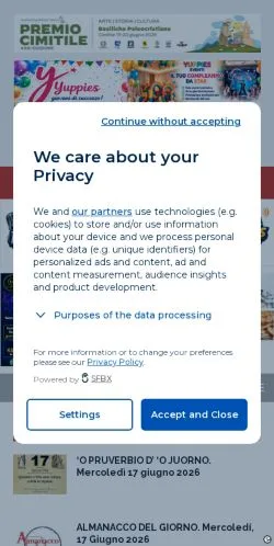 Voorbeeld van de site Binews, medium uit Italië voor gesponsorde artikelen