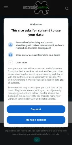 Anteprima del sito Mecânica Online, media di Brasile per articoli sponsorizzati