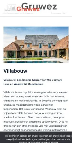 Anteprima del sito Architect Gruwez, media di Belgio per articoli sponsorizzati