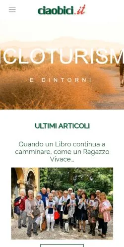 Anteprima del sito Ciaobici Cicloturismo, media di Italia per articoli sponsorizzati