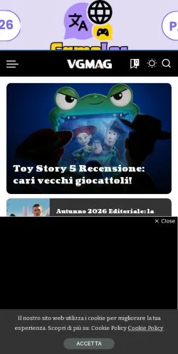 Aperçu du site Vgmag, média de Italie pour articles sponsorisés