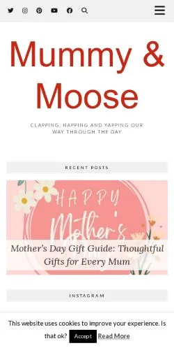 Anteprima del sito Mummy & Moose, media di Regno Unito per articoli sponsorizzati