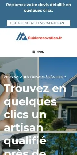 Vista previa del sitio Guide Rénovation, medio de Francia para artículos patrocinados