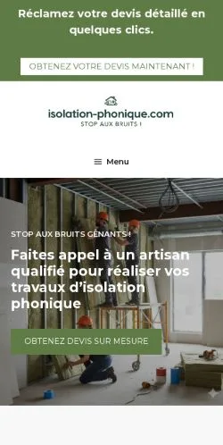 Voorbeeld van de site Isolation Phonique, medium uit Frankrijk voor gesponsorde artikelen
