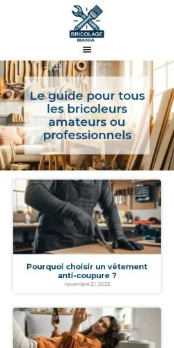 Anteprima del sito Bricolage Mania, media di Francia per articoli sponsorizzati