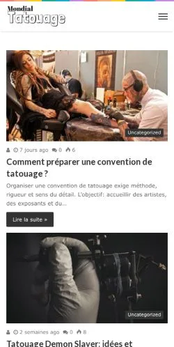 Anteprima del sito Mondial Tatouage, media di Francia per articoli sponsorizzati