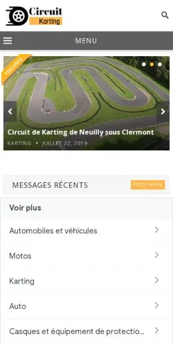 Podgląd witryny Circuit Karting, medium z kraju Francja do artykułów sponsorowanych