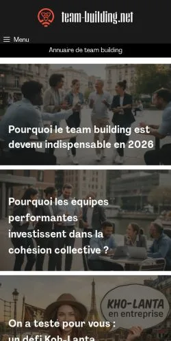 スポンサード記事向けのフランスメディア、Team Building Entrepriseのサイトプレビュー