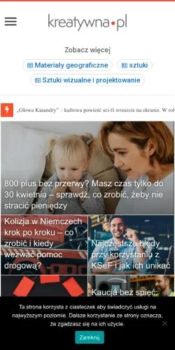 Podgląd witryny Kreatywna, medium z kraju Polska do artykułów sponsorowanych