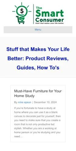 スポンサード記事向けのアメリカ合衆国メディア、The Smart Consumerのサイトプレビュー
