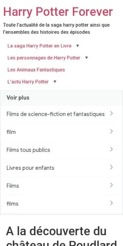 Anteprima del sito Gazette Harry Potter, media di Francia per articoli sponsorizzati