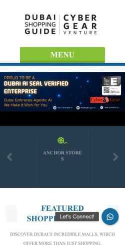 Preview of the Dubai Shopping Guide website, a media outlet in United States for sponsored articles