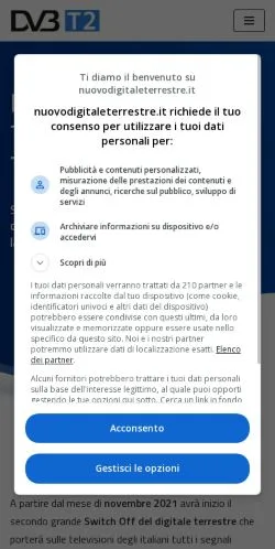 Podgląd witryny Nuovo Digitale Terrestre, medium z kraju Włochy do artykułów sponsorowanych