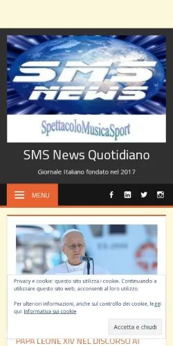Anteprima del sito SMS NEWS, media di Italia per articoli sponsorizzati