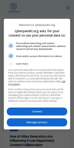 Anteprima del sito CyberPandit, media di Stati Uniti per articoli sponsorizzati