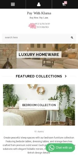 Podgląd witryny Petalwood Interiors, medium z kraju Wielka Brytania do artykułów sponsorowanych