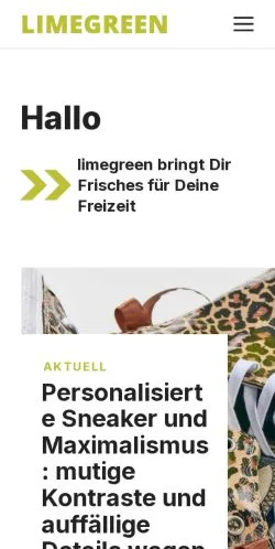 スポンサード記事向けのオーストリアメディア、Limegreenのサイトプレビュー