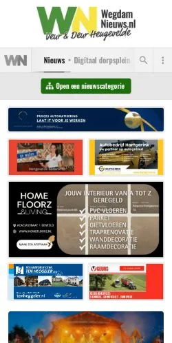 Anteprima del sito WegdamNieuws, media di Paesi Bassi per articoli sponsorizzati