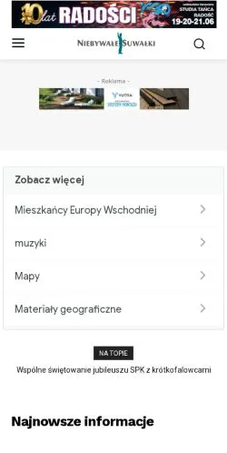 Vista previa del sitio Homepage • Niebywałe Suwałki, medio de Polonia para artículos patrocinados