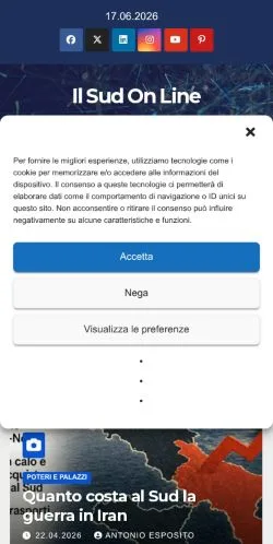 Podgląd witryny Il Sud On Line, medium z kraju Włochy do artykułów sponsorowanych