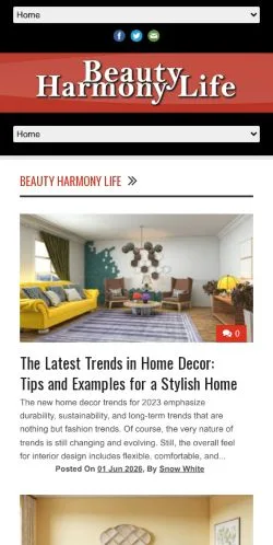 Anteprima del sito Beauty Harmony Life, media di Stati Uniti per articoli sponsorizzati