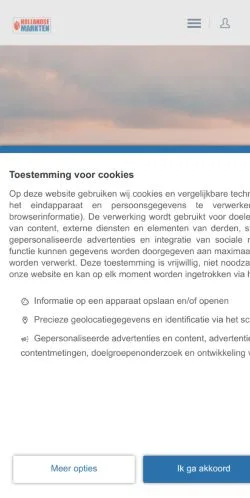 Anteprima del sito Hollandse Markten, media di Paesi Bassi per articoli sponsorizzati