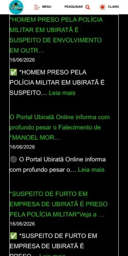 Voorbeeld van de site Ubiratã Online Notícias, medium uit Brazilië voor gesponsorde artikelen