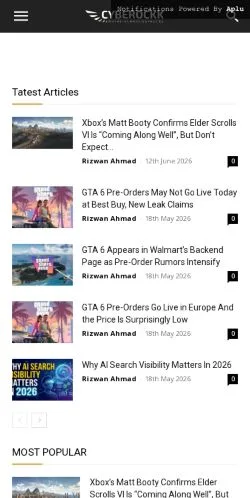 Aperçu du site Cyberockk, média de Royaume-Uni pour articles sponsorisés