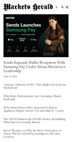 Forhåndsvisning af Markets Herald, medie fra USA til sponsorerede artikler