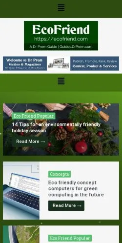 Voorbeeld van de site EcoFriend, medium uit Verenigde Staten voor gesponsorde artikelen