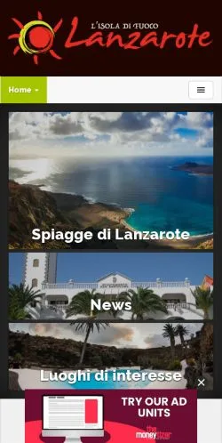 Podgląd witryny Lanzarote, medium z kraju Włochy do artykułów sponsorowanych