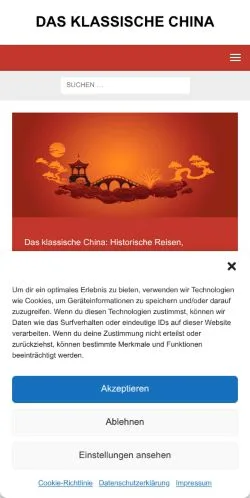 Podgląd witryny Das Klassische China, medium z kraju Niemcy do artykułów sponsorowanych