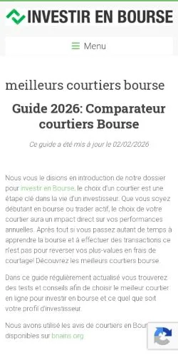 Anteprima del sito Investir En Bourse, media di Francia per articoli sponsorizzati