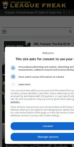 Voorbeeld van de site League Freak, medium uit Verenigde Staten voor gesponsorde artikelen