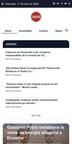 Anteprima del sito Opanoticias, media di Spagna per articoli sponsorizzati
