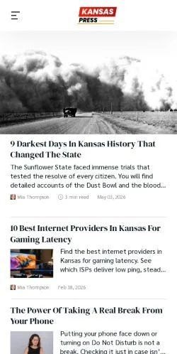 Anteprima del sito Kansas Press Beyond, media di Stati Uniti per articoli sponsorizzati