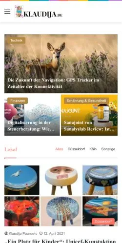Podgląd witryny Klaudija, medium z kraju Niemcy do artykułów sponsorowanych